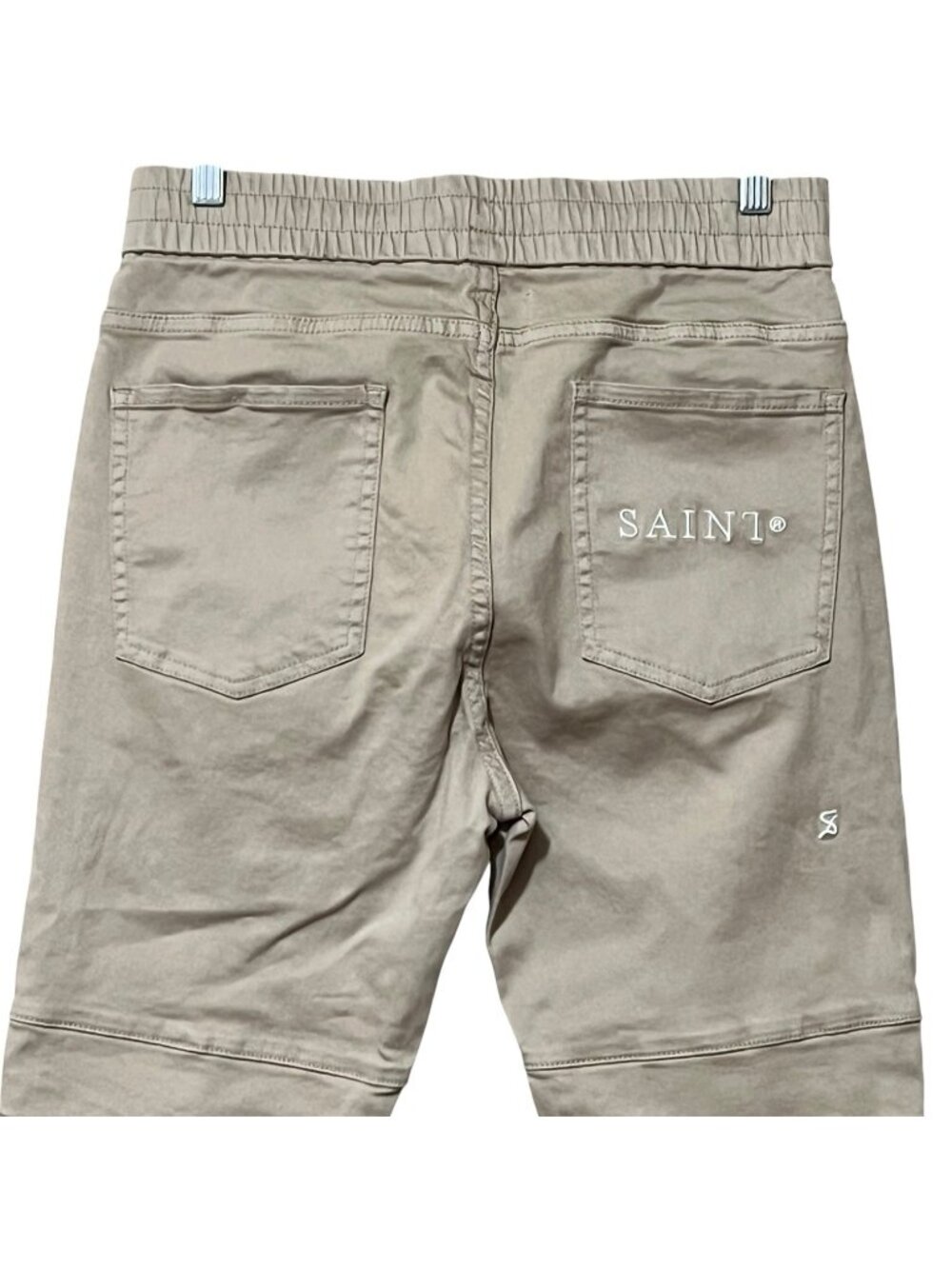 Saint Morta Men Abolished Jogger Pants S Bone Cotton Moto Distressed Streetwear - Picture 8 of 13